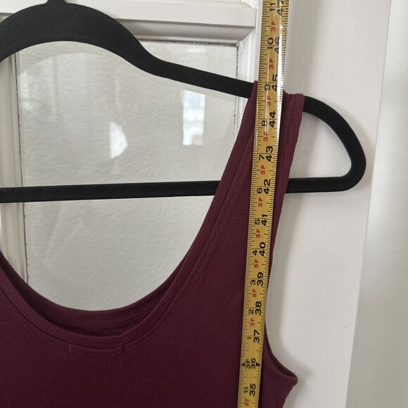 Burgundy Bodycon Dress Ribbed Tank Womens Large NWT - Picture 11 of 11